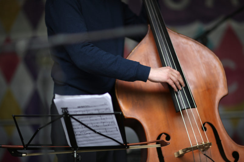 man playing double bass